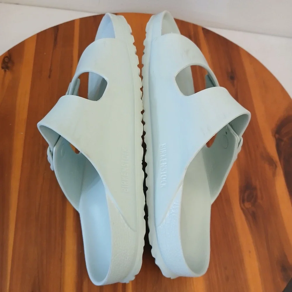 Birkenstock Arizona Womens 10 Light Blue Stealth Buckle EVA Slides Sandals